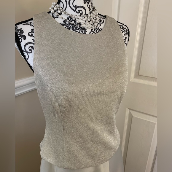 Vintage, formal, silver, floor length dress, size 9/10 - Picture 2 of 14